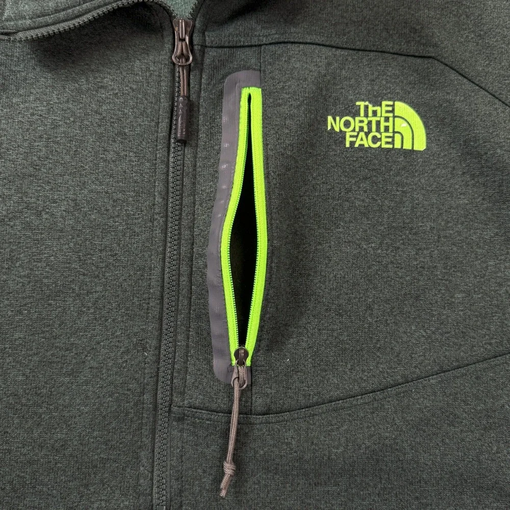 The North Face Mens Large Forest Green Heather Half Zip Fleece Pullover